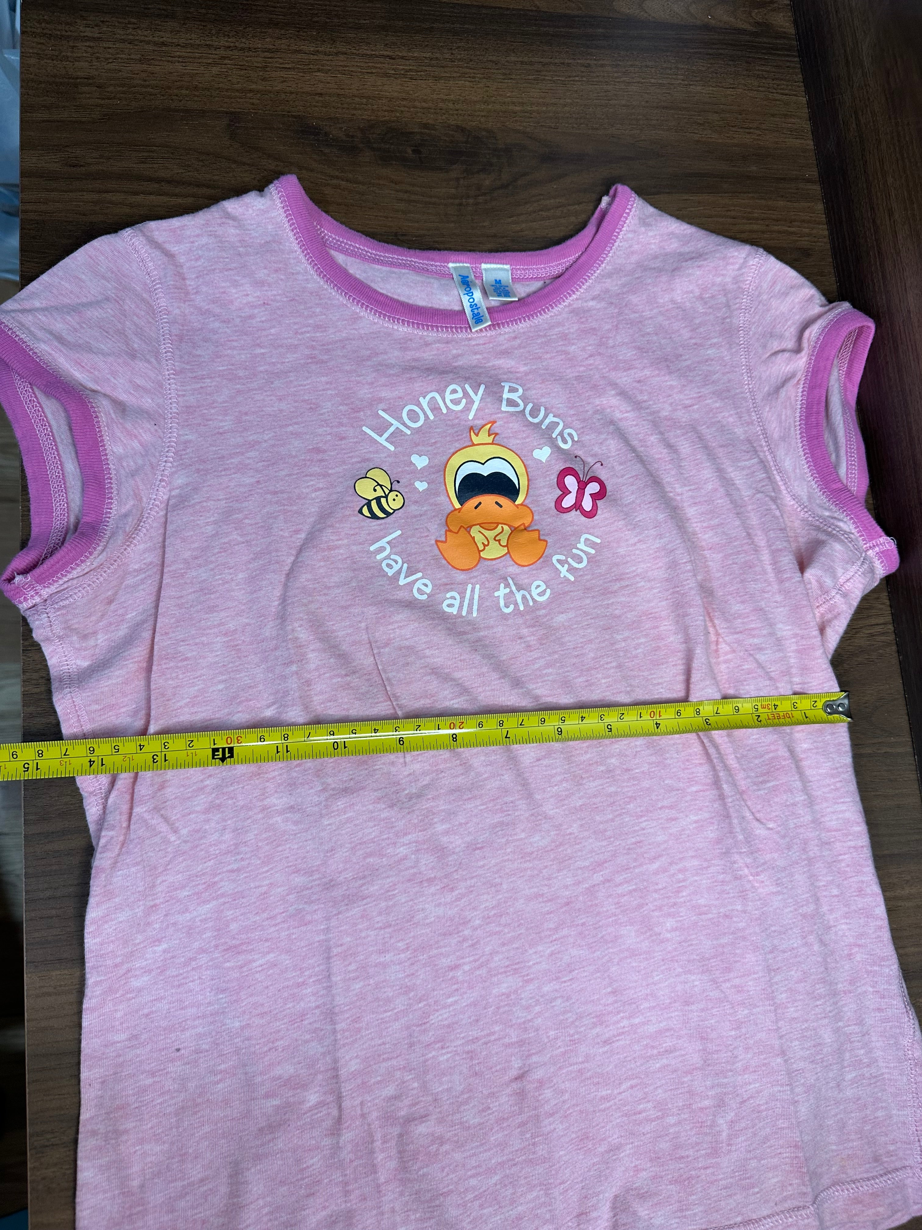 Aeropostale Pink Baby Tee Shirt M Honey Buns Have All The Fun