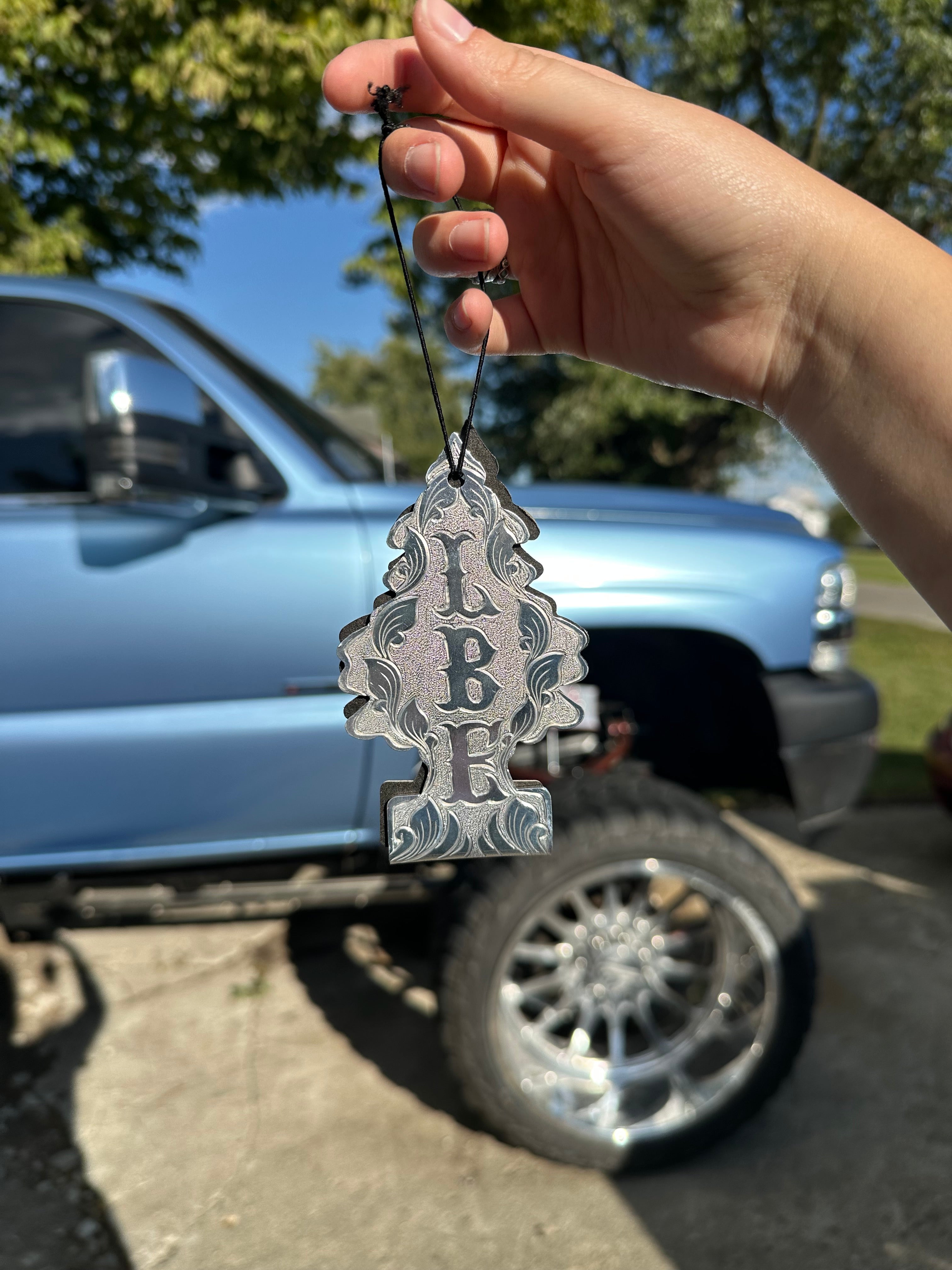Engraved Little Tree Air Freshener Holder - Custom Hand Engraving