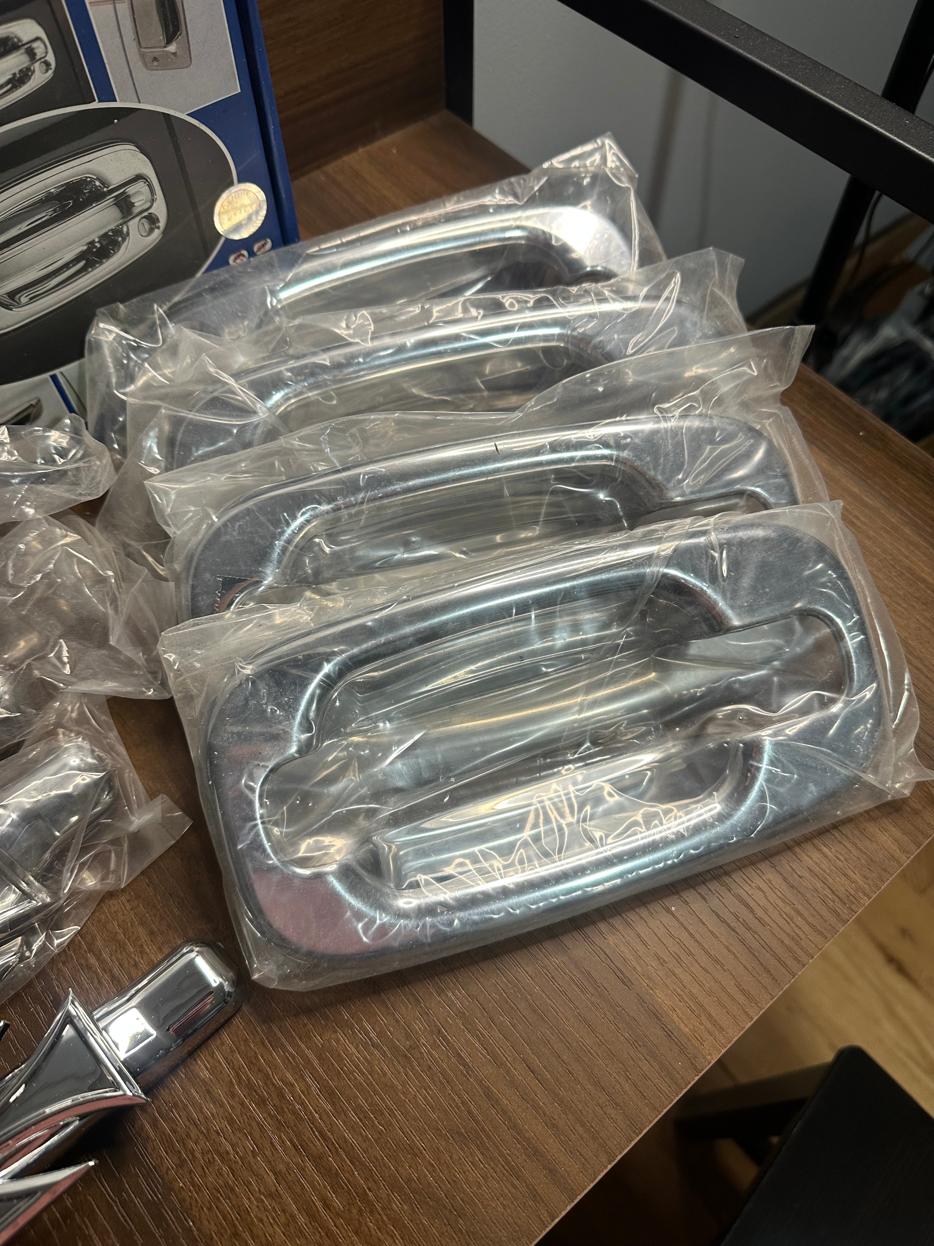 Chrome Iron Cross Door Handles Covers - 99-06 Chevy/GMC 4 Door