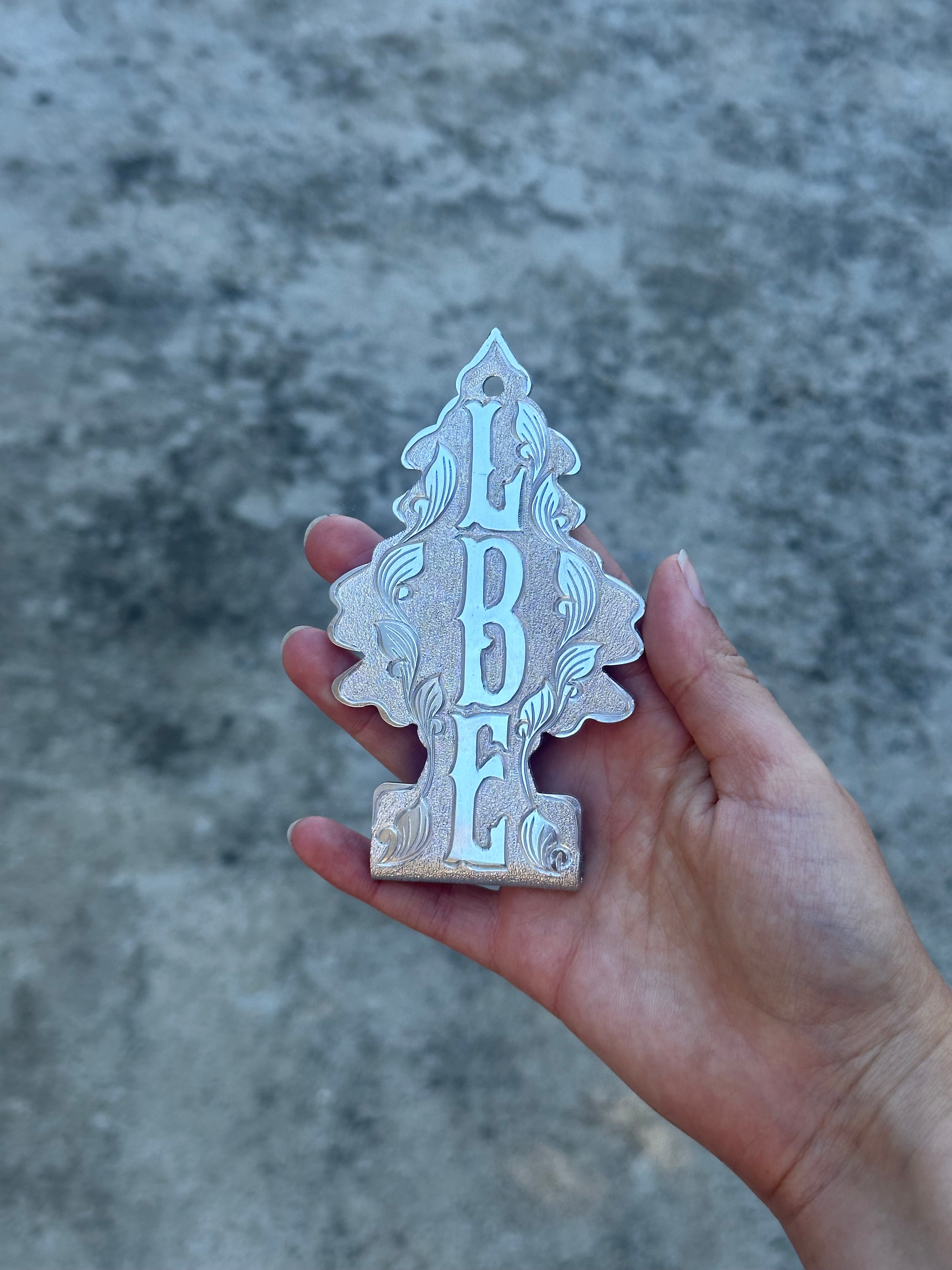 Engraved Little Tree Air Freshener Holder - Custom Hand Engraving