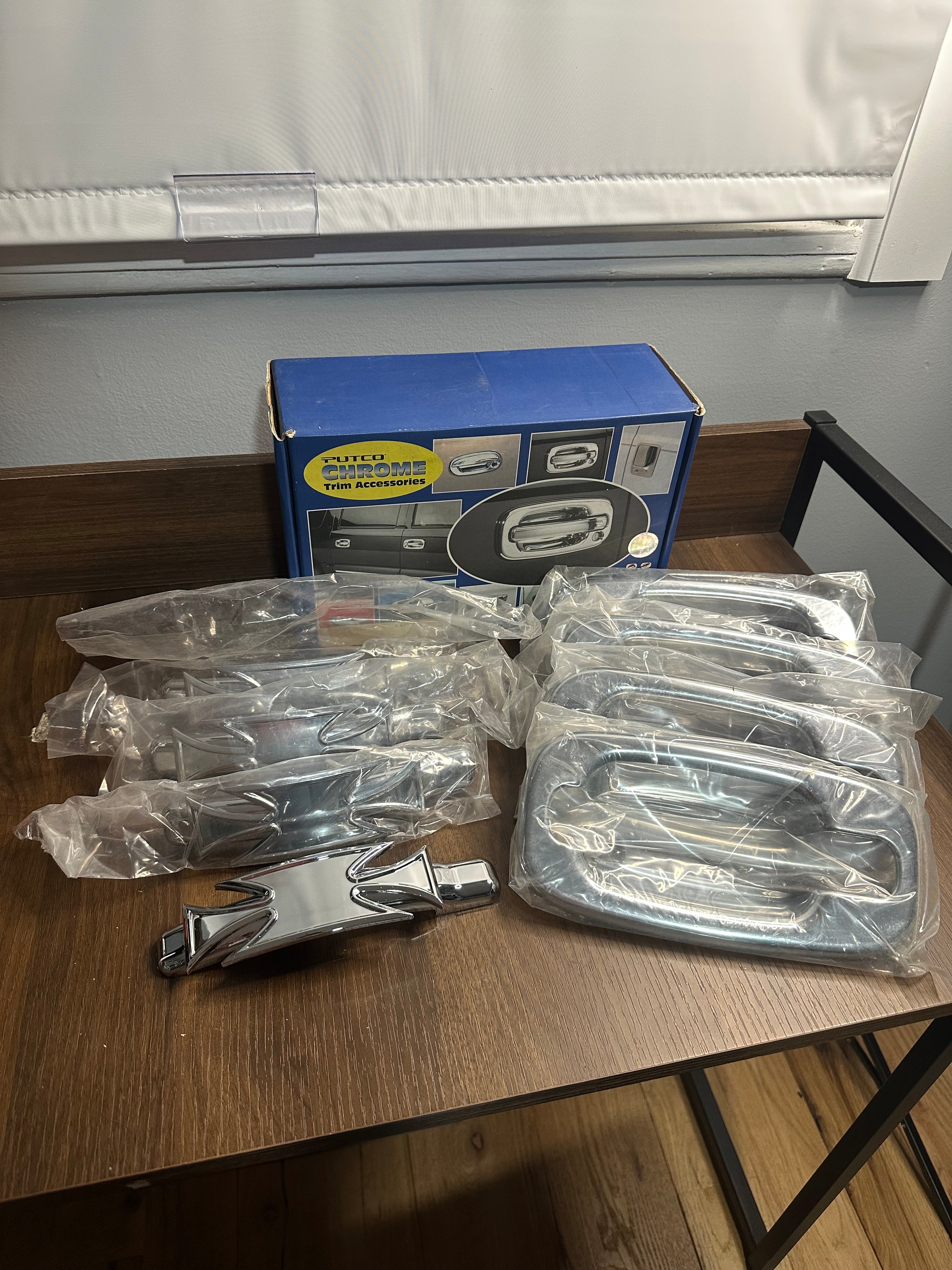 Chrome Iron Cross Door Handles Covers - 99-06 Chevy/GMC 4 Door