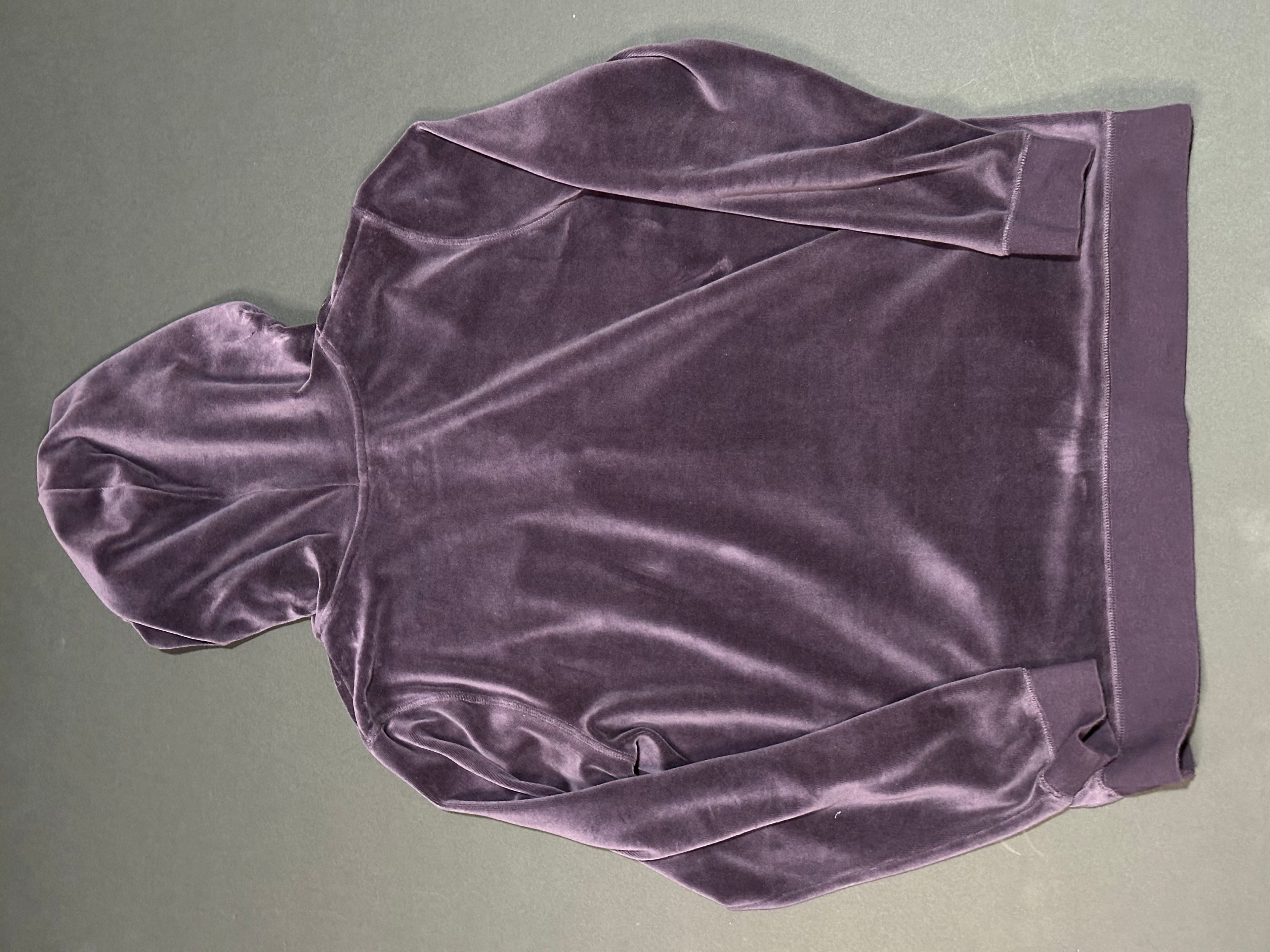 Purple Velvet Zip Up Hoodie - Womens Large