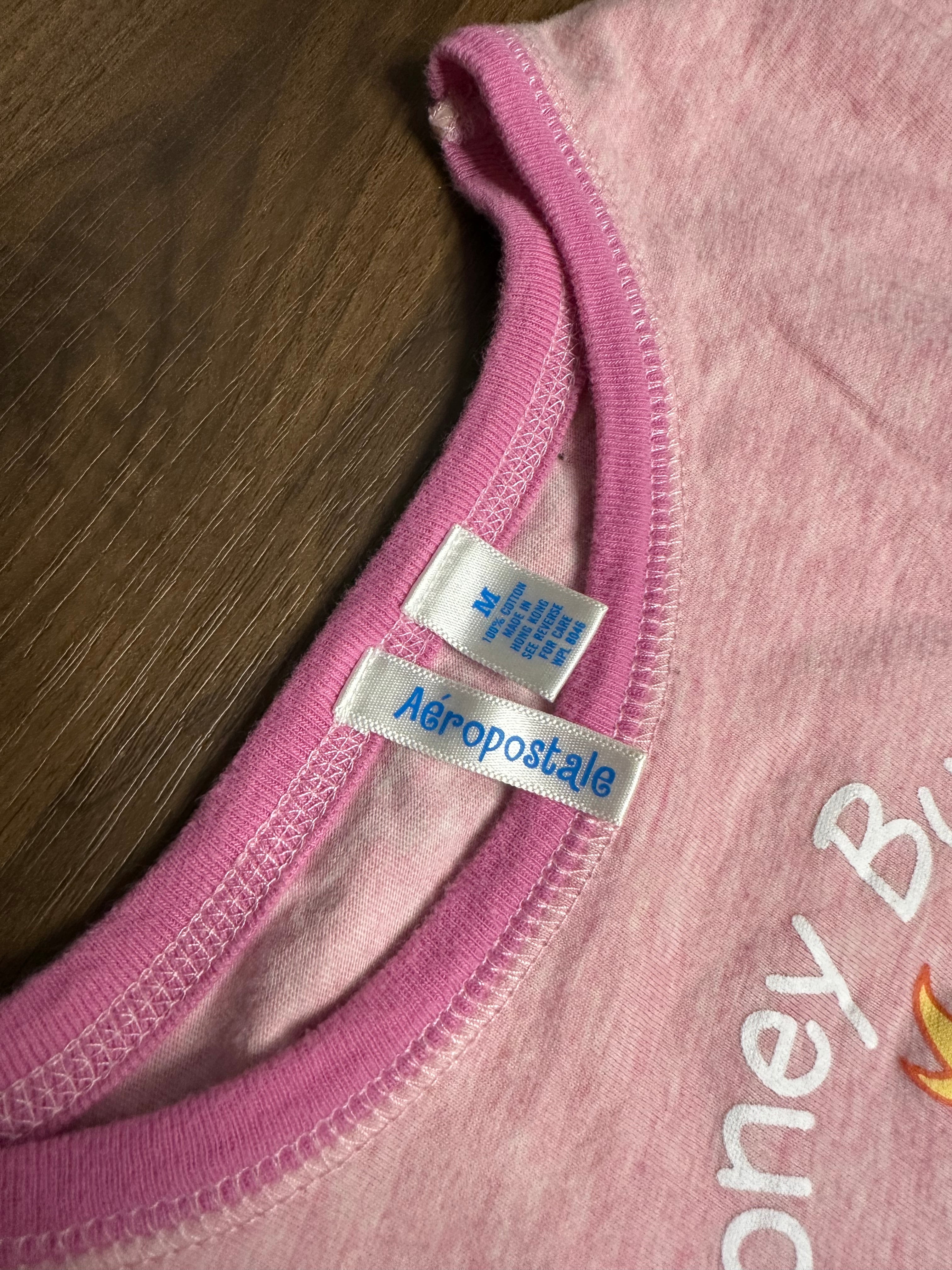 Aeropostale Pink Baby Tee Shirt M Honey Buns Have All The Fun