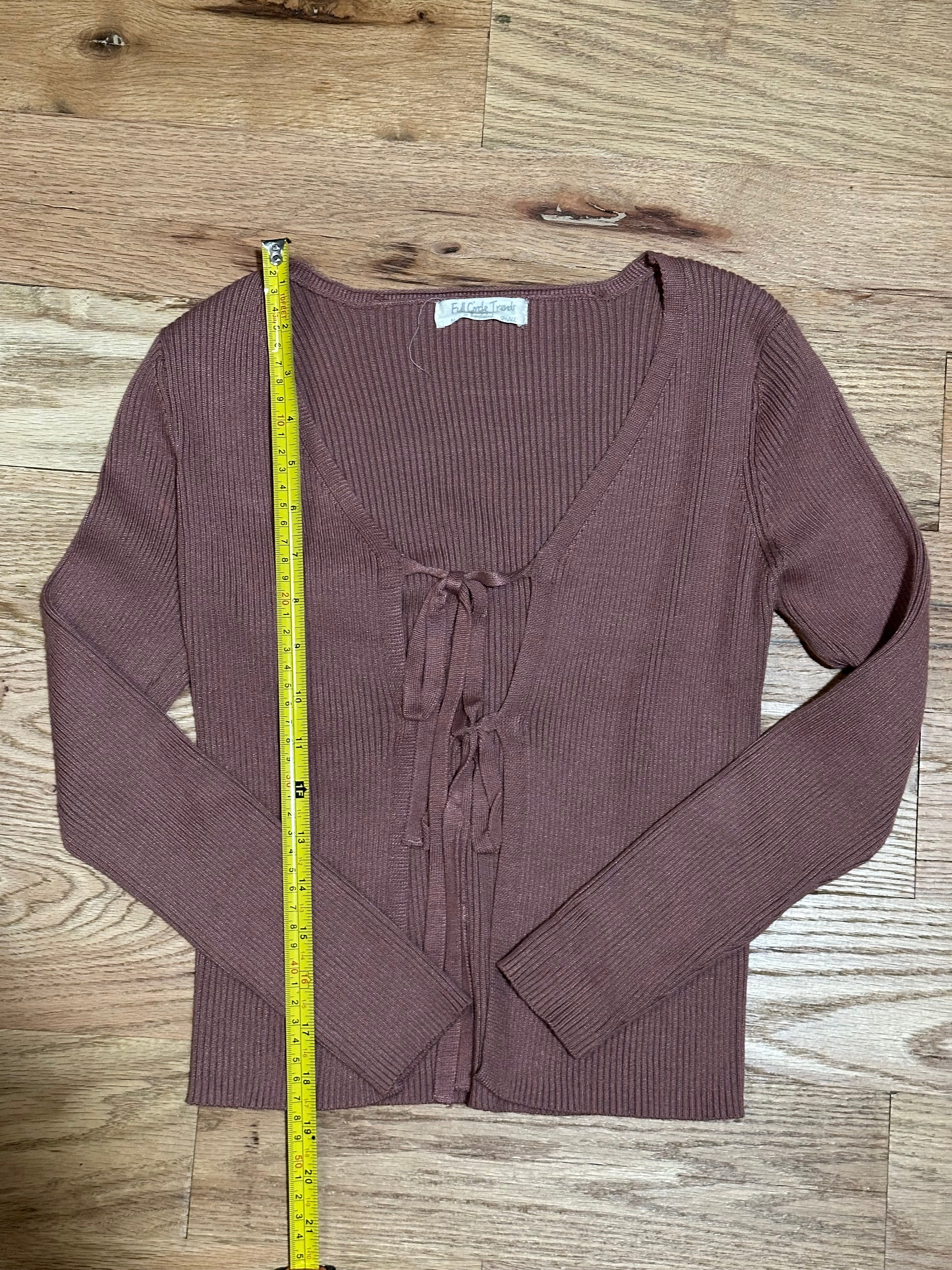Ribbed Bow Sweater - Size Small