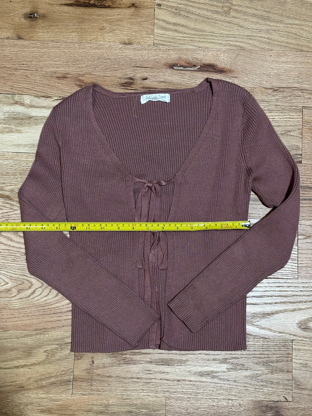 Ribbed Bow Sweater - Size Small