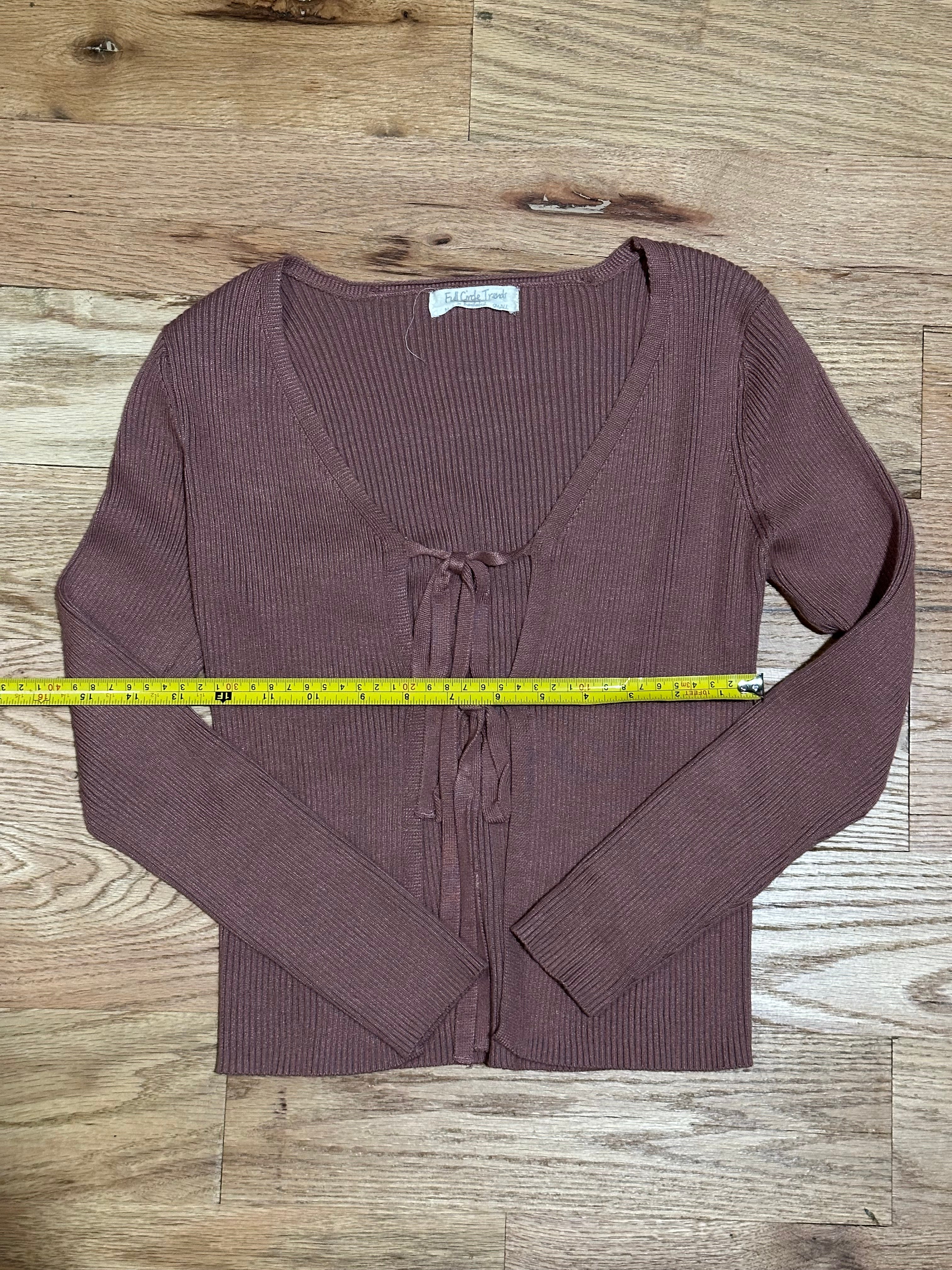 Ribbed Bow Sweater - Size Small