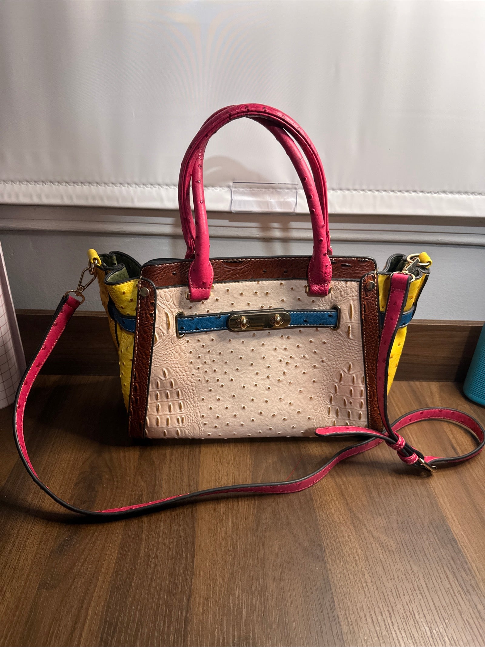 Faux Crocodile Multicolor Purse